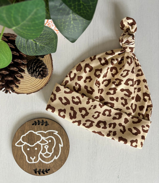 Leopard Print Knot Hat (18-24 Months)