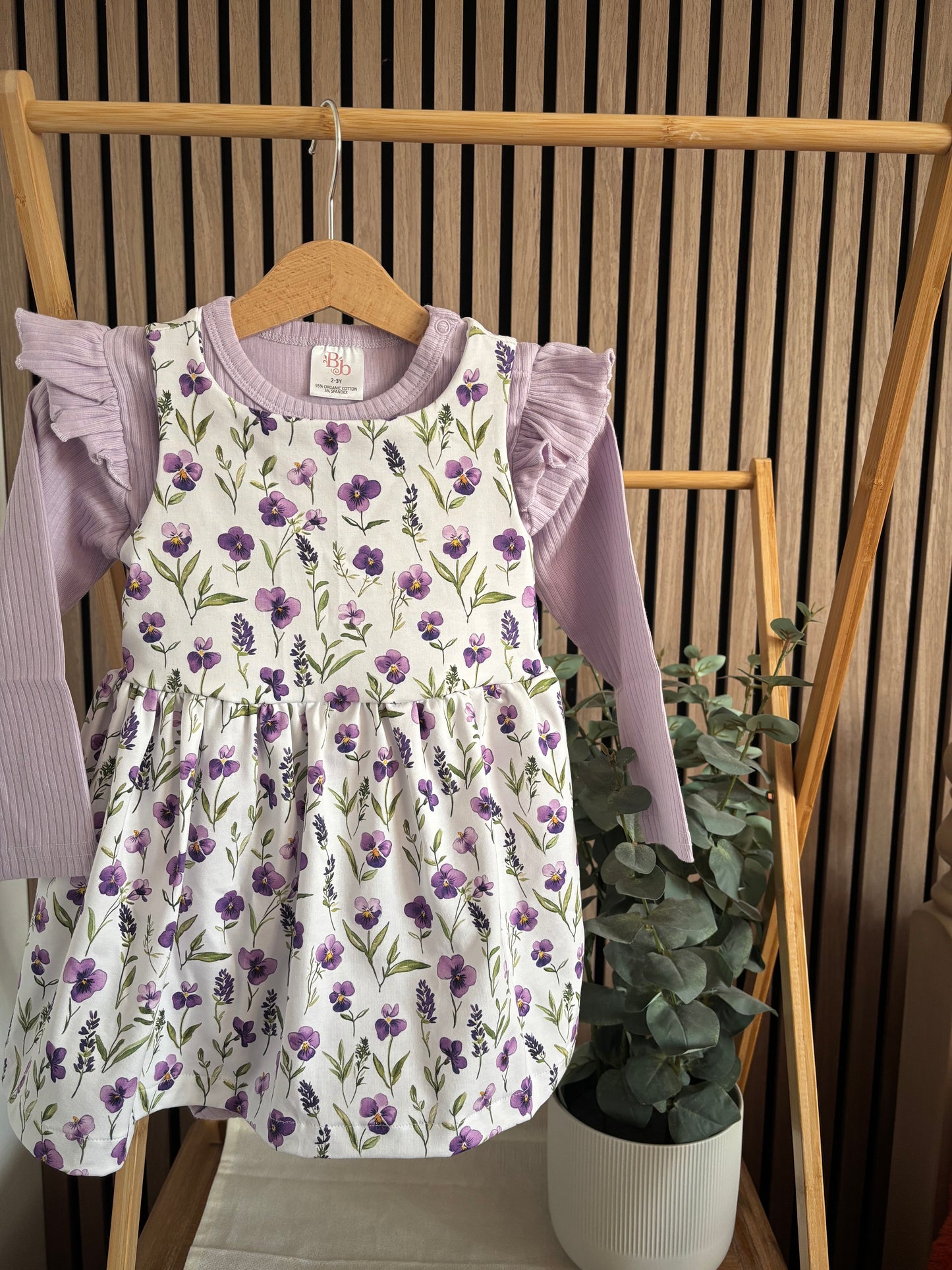 Purple Pansy Daisy Dress