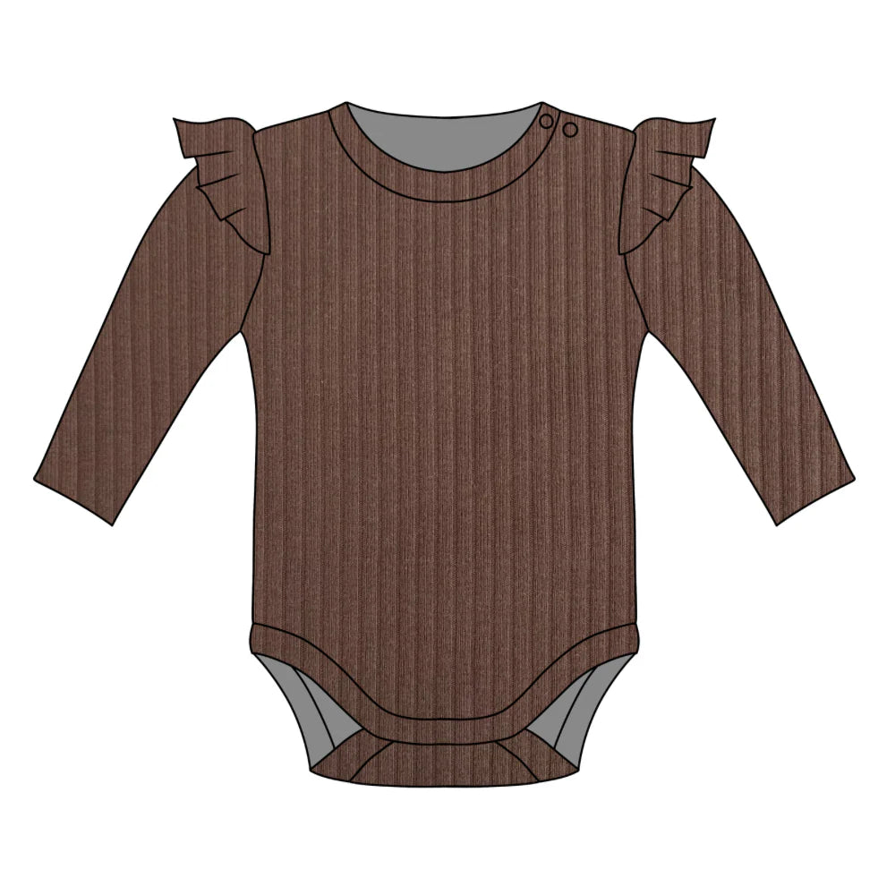 Woodland brown frill bodysuit