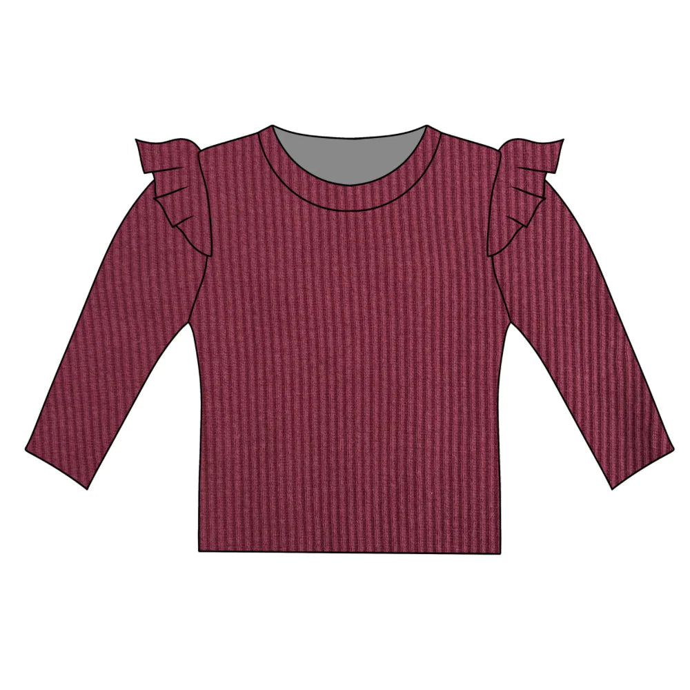 Burgundy frill top