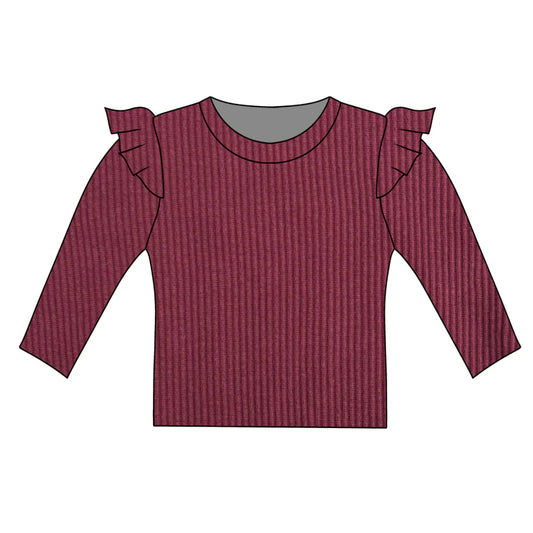 Burgundy frill top