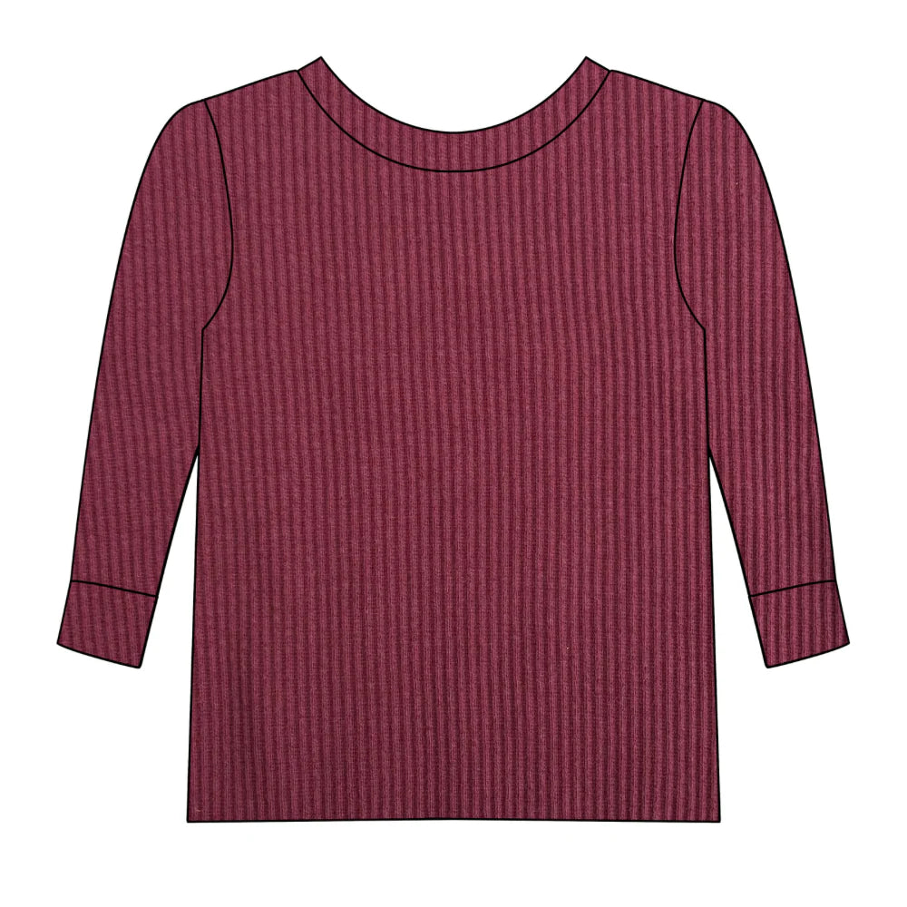 Burgundy ribbed top