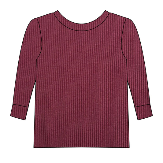 Burgundy ribbed top