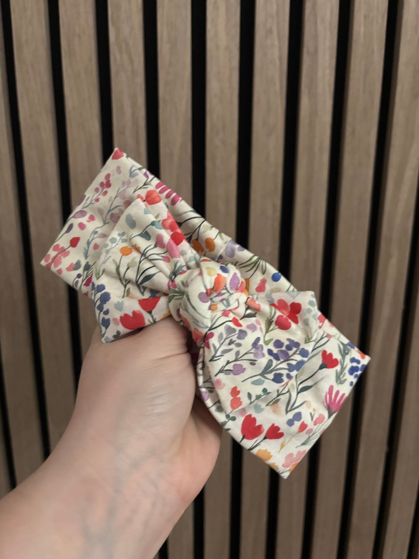 Wildflower Showers hand-tied headband