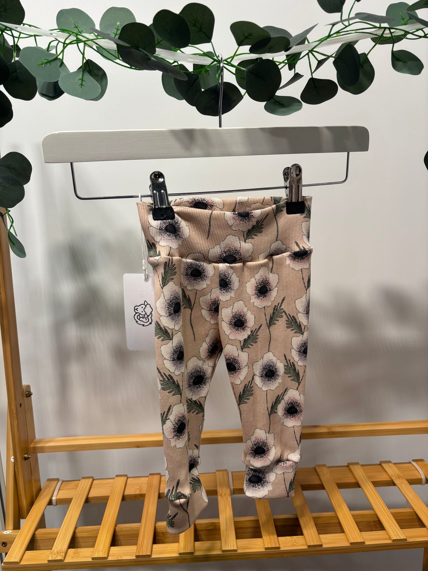 Pink Poppy Rib Knit Leggings, 3-6 Months