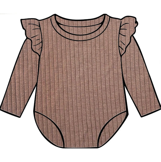 Caramel frill bodysuit
