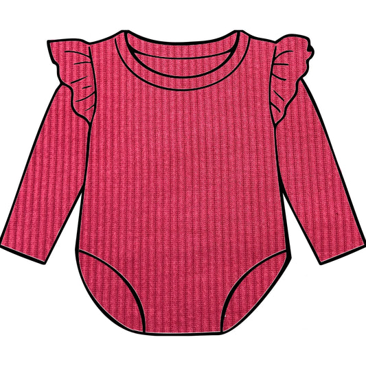Cranberry frill bodysuit