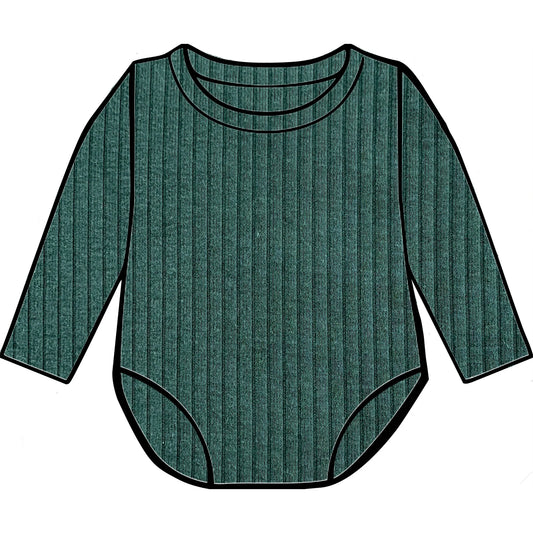 Dark green ribbed bodysuit