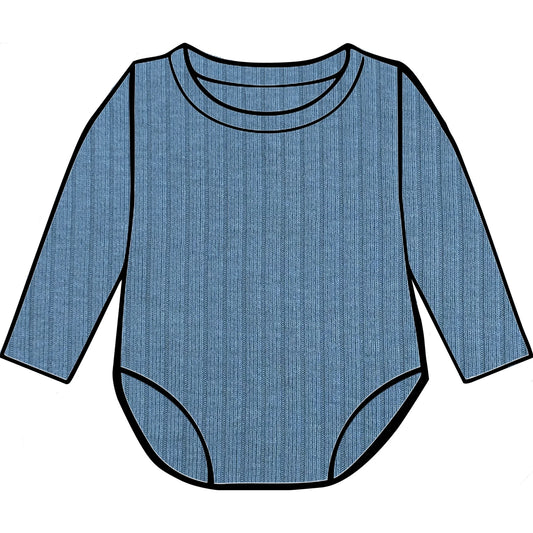 Dusky blue ribbed bodysuit