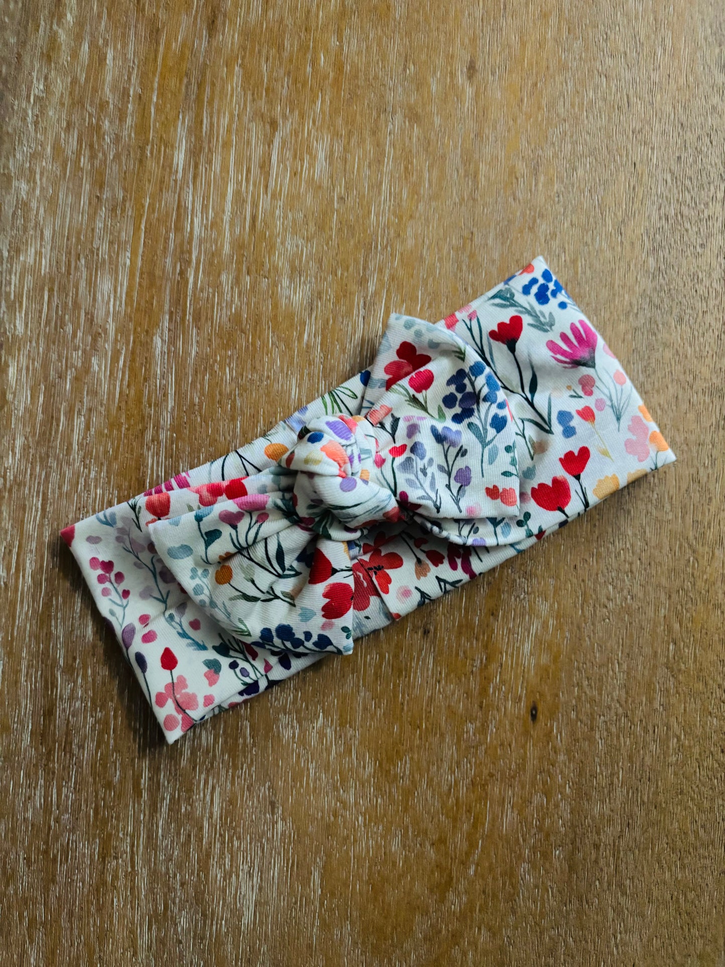 Wildflower Showers hand-tied headband