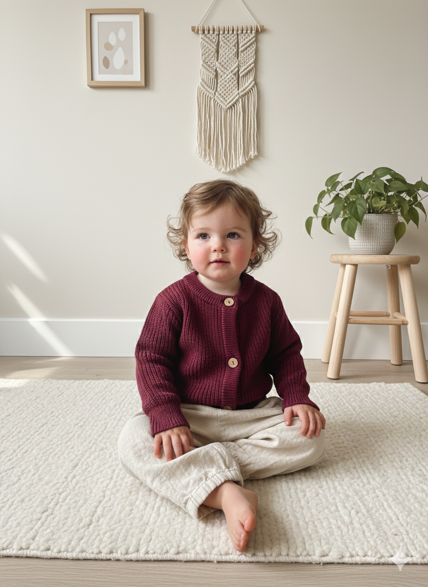 Plum Heirloom Knit Cardigan