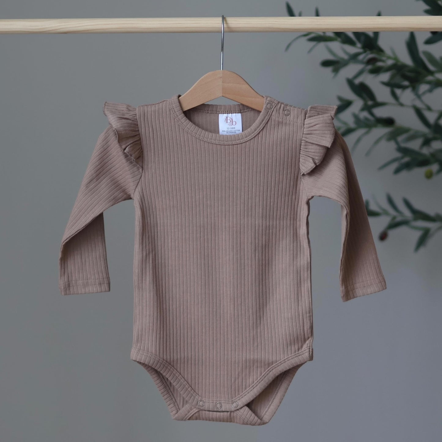 Caramel frill bodysuit