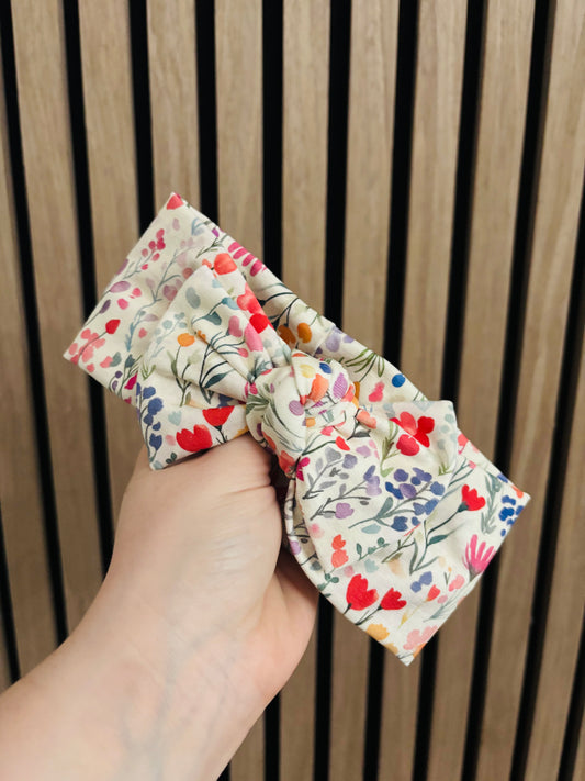 Wildflower Showers hand-tied headband