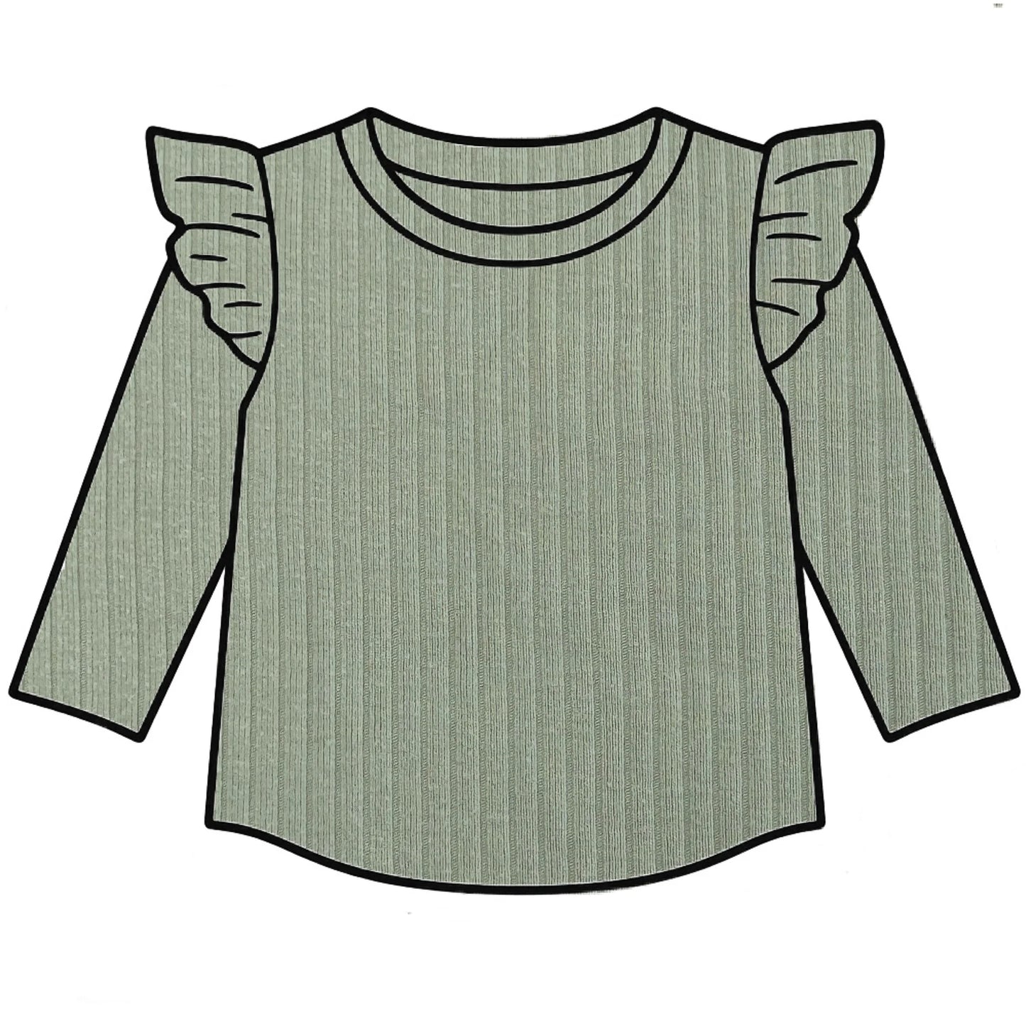Sage frill top