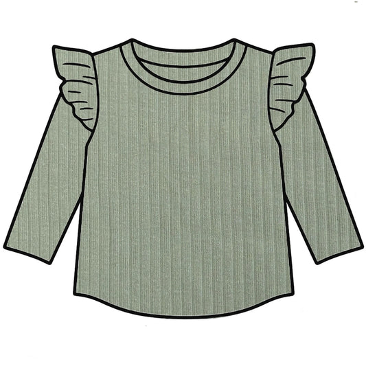 Sage frill top
