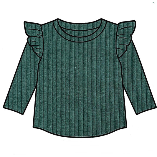 Dark green frill top