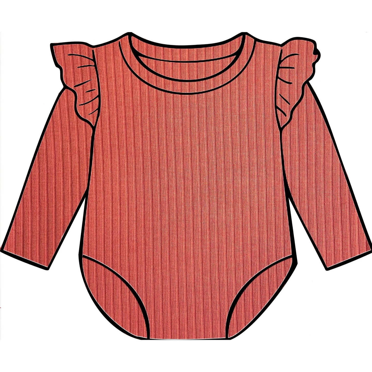 Coral frill bodysuit