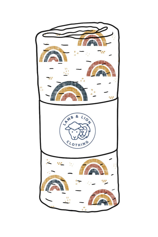 Over the Rainbow muslin swaddle blanket