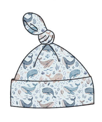Whales Leaves Single Knot Hat