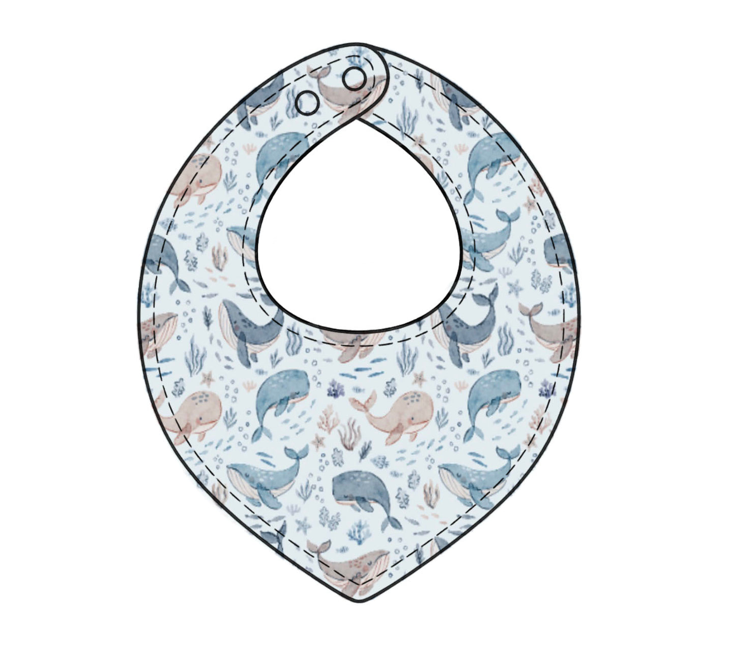 Whale of a Time towelling bib