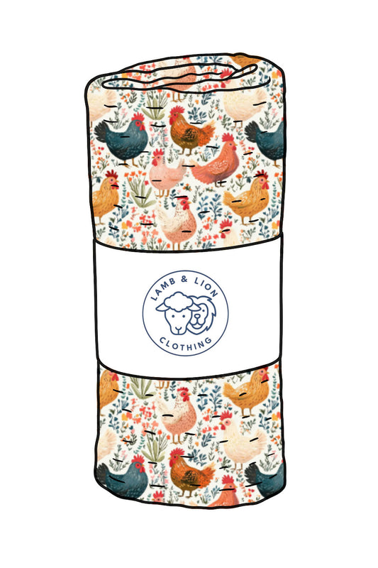 Cluck & Bloom muslin swaddle blanket