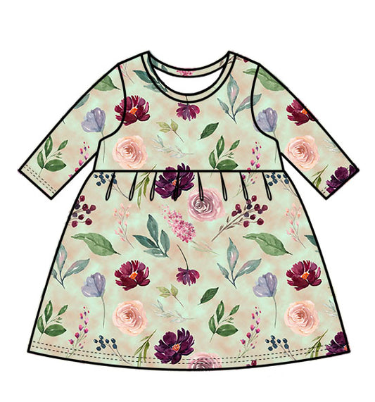 From the Garden long-sleeve swing dress