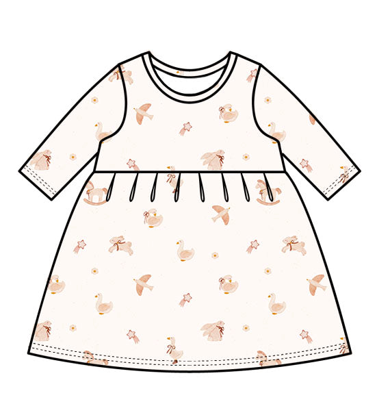 Tiny Treasures long-sleeve swing dress