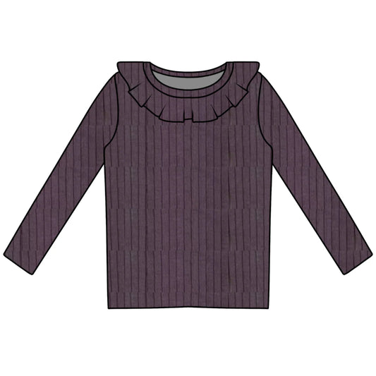 Mauve ruffle neck top