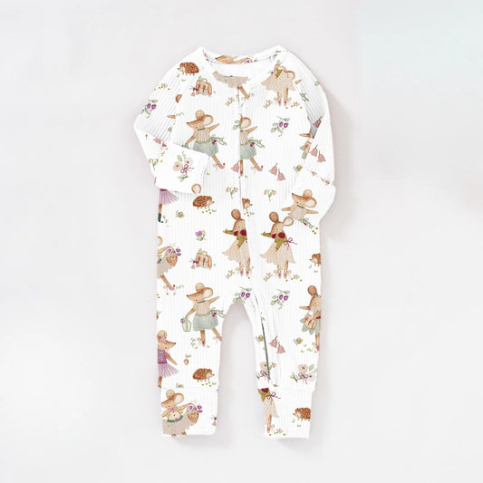 PREORDER Ballet Mouse Ribbed Sleepsuit