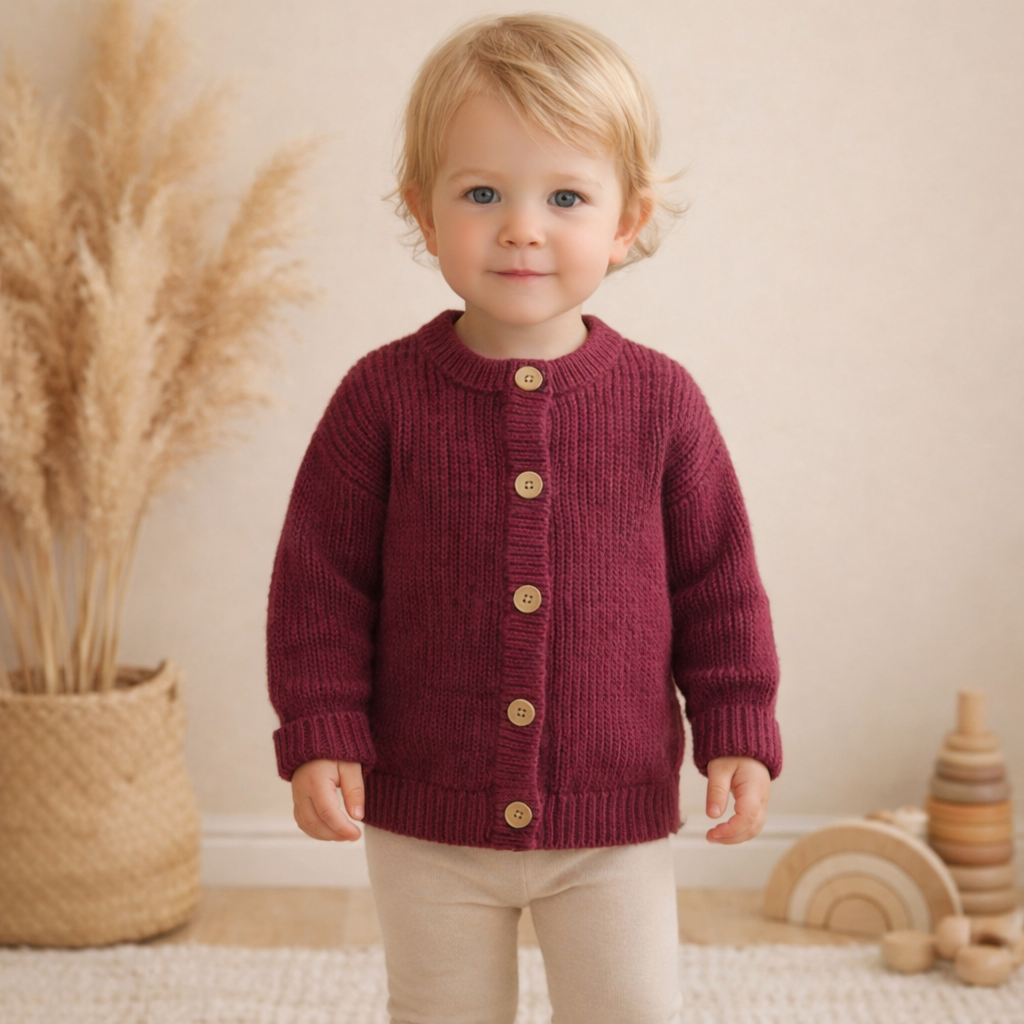 Plum Heirloom Knit Cardigan