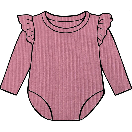 Raspberry frill bodysuit