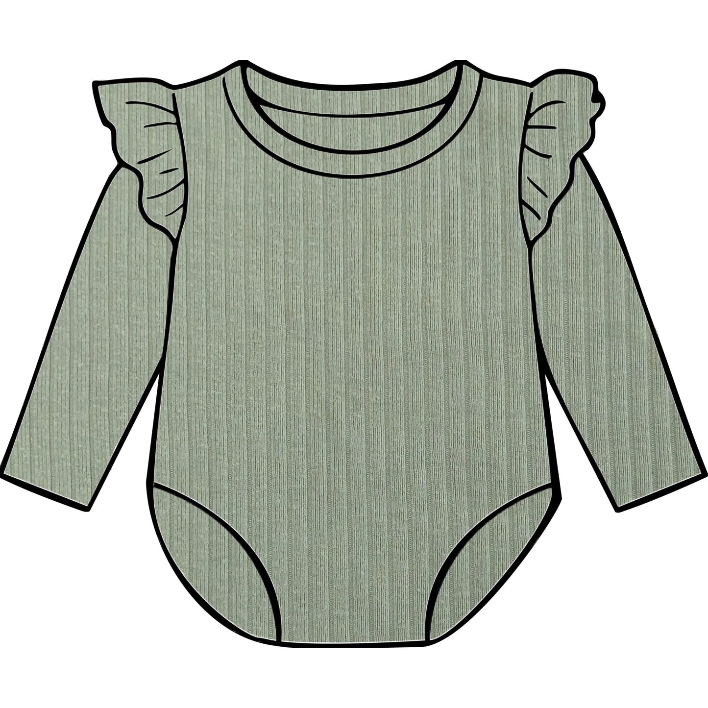 Sage frill bodysuit