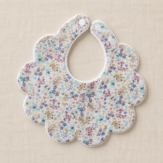 The Petal Bib | Muslin & Terry Towelling Scalloped Bib (2 Pack)