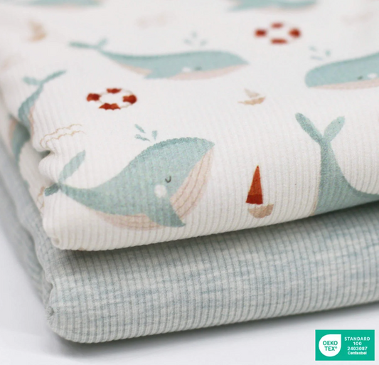 Whale Short Dungarees (ribbed)