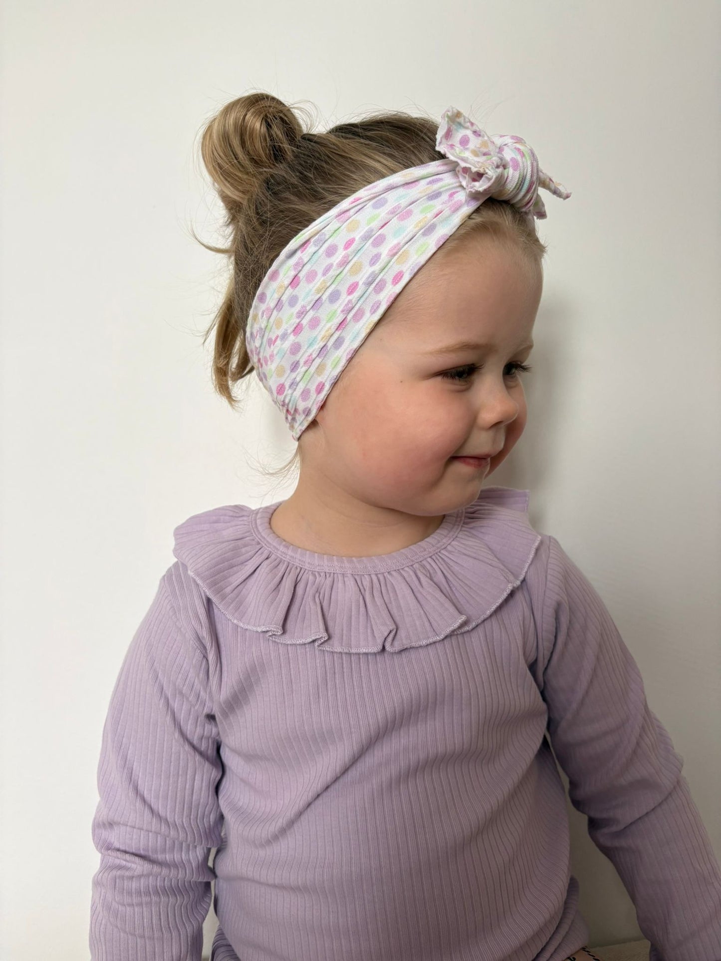 Lilac ruffle collar bodysuit